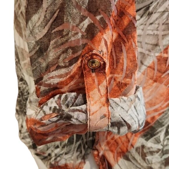 [Chico's] Semi Sheer Burnt Out Design Zip Jacket - Size 2 - Picture 6 of 10